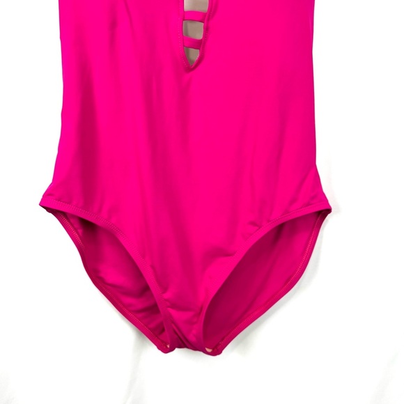 La Blanca Women’s Sz 14 Fuchsia Island Goddess Keyhole Halter One Piece Swimsuit - Picture 6 of 14
